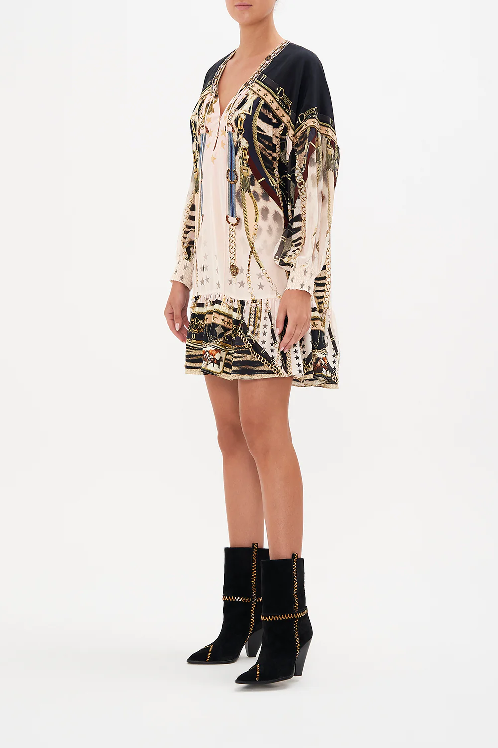 GATHERED YOKE DRESS I WANNA BE A COWGIRL BABY - Image 4