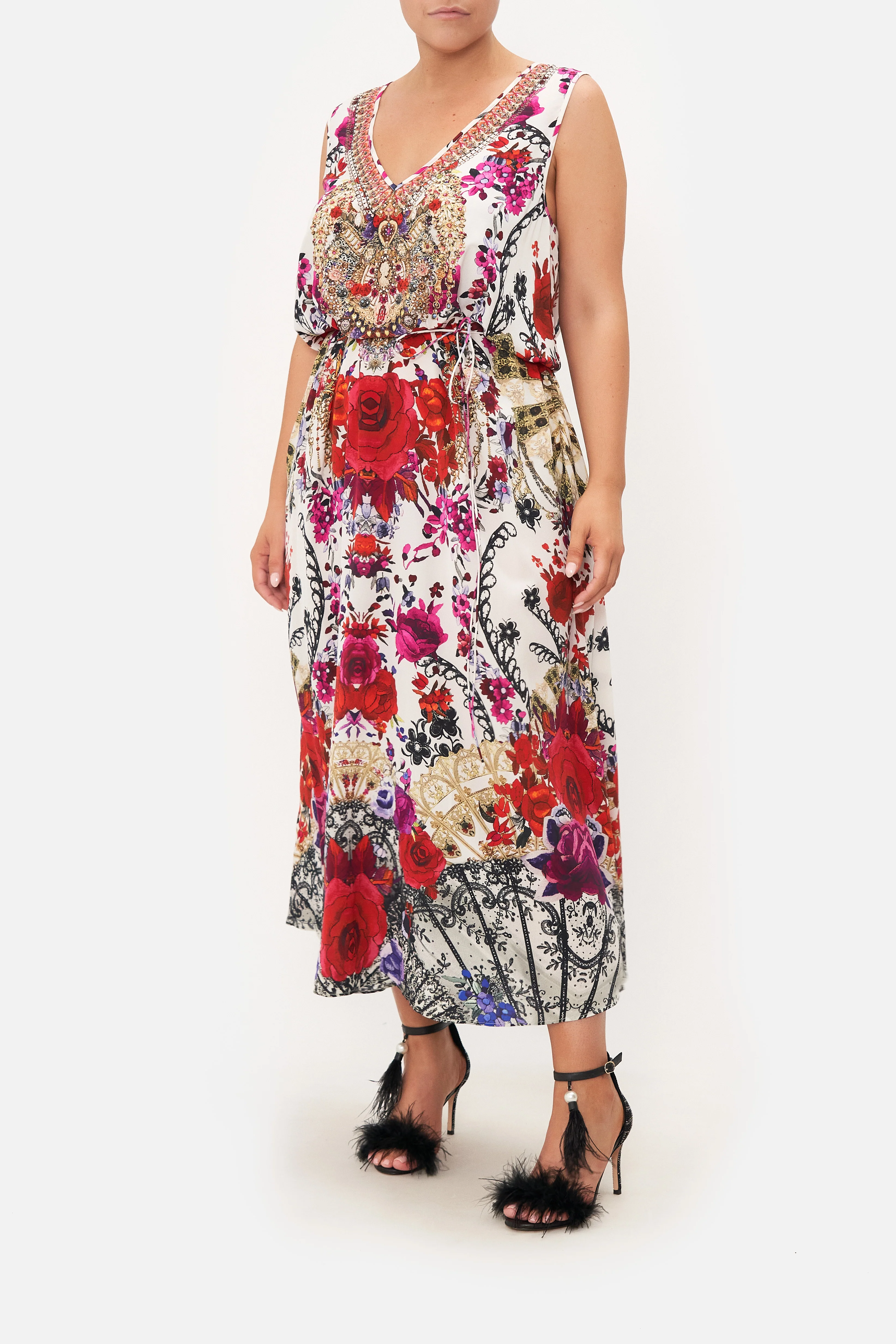 V NECK RACERBACK DRESS REIGN OF ROSES - Image 7