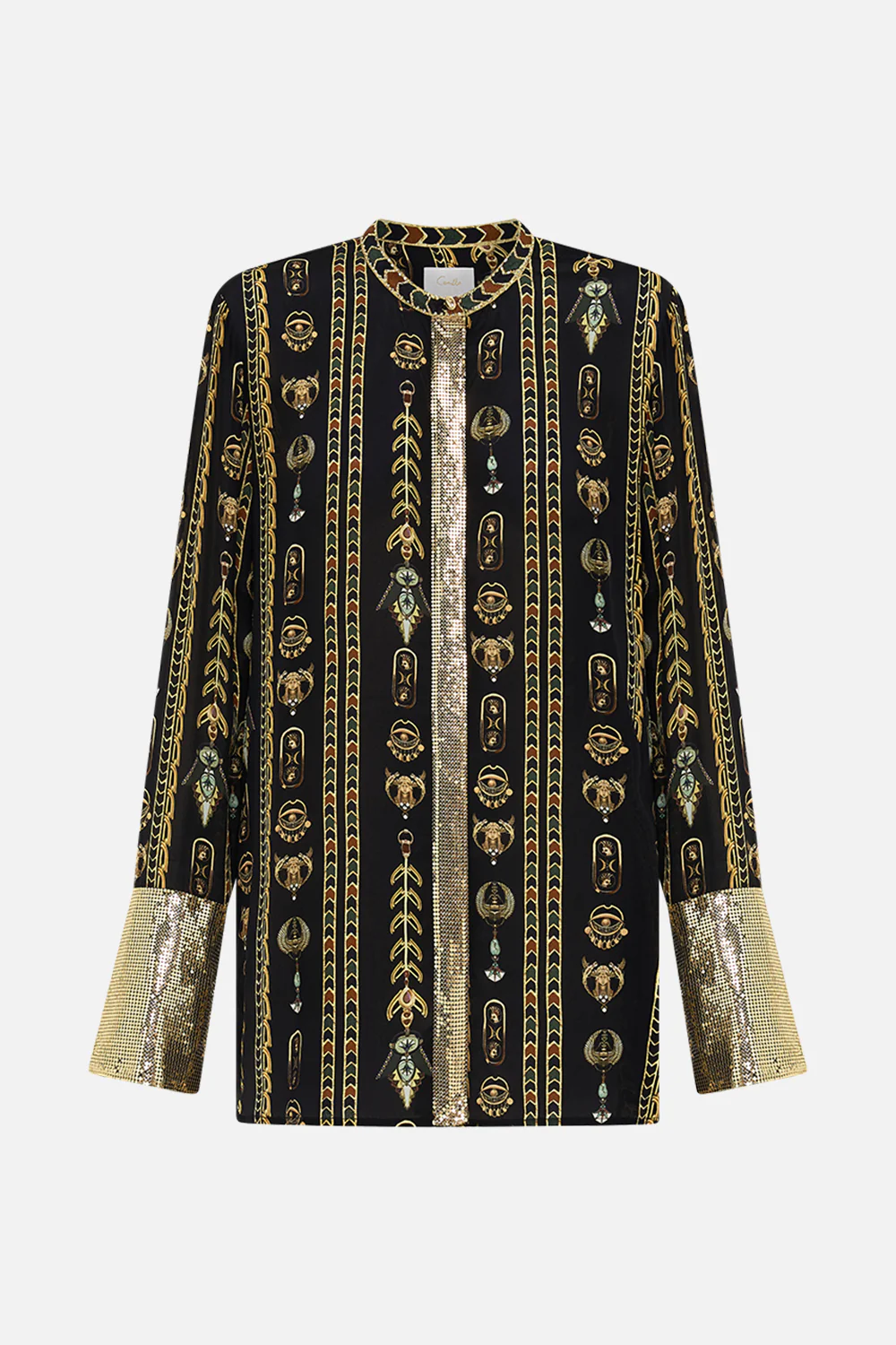 SHIRT WITH  GILDED MESH PLACKET AND CUFFS THEY CALLED HER NEFERTARI - Image 3
