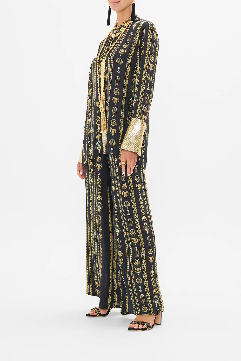 SHIRT WITH  GILDED MESH PLACKET AND CUFFS THEY CALLED HER NEFERTARI - Image 4