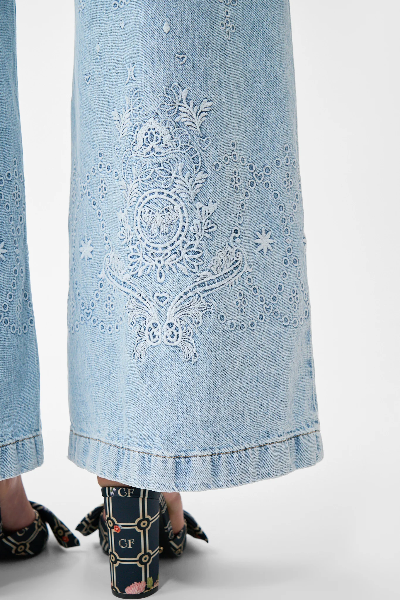 LUNA KITSCH STITCH HIGH RISE WIDE LEG JEAN DENIM - Image 9