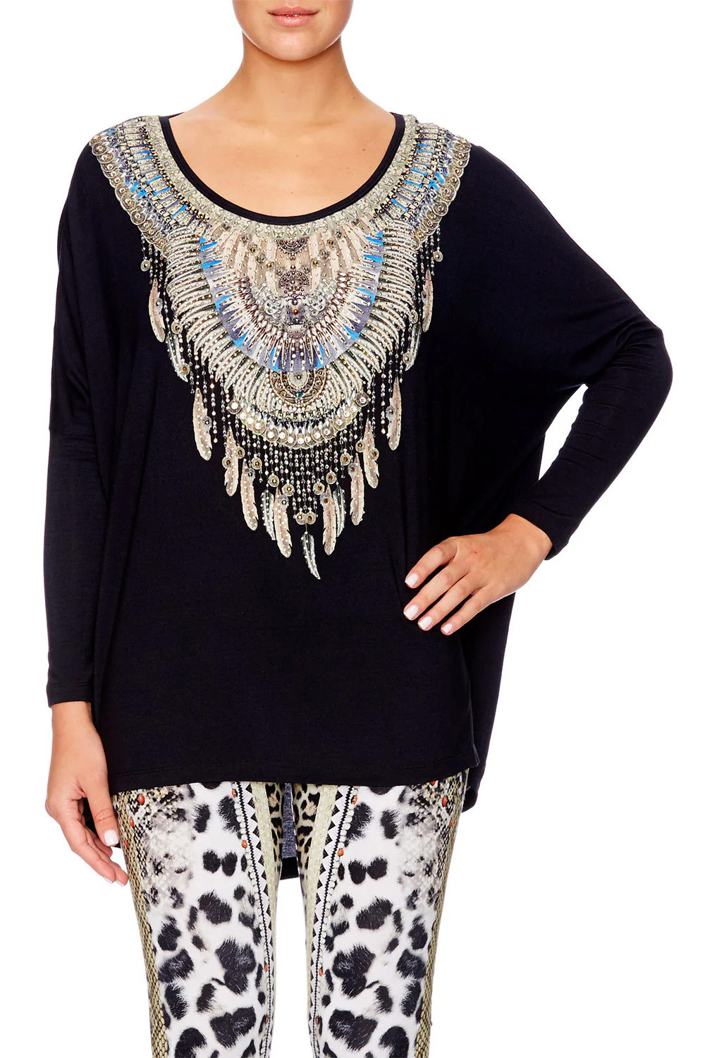OVERSISED LONG T-SHIRT BLACK - Image 4